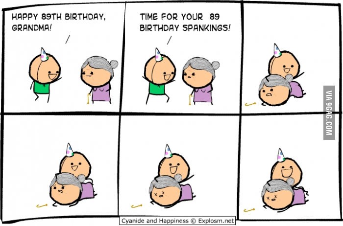Birthday spanking gone wrong.