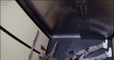 Zombie Elevator Amputee Prank